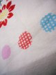 Photo9: J1111X Used Japanese   White Kids / Cotton. Flower sunflower pattern  (Grade C) (9)