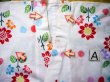 Photo14: J1111X Used Japanese   White Kids / Cotton. Flower sunflower pattern  (Grade C) (14)