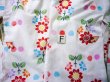 Photo19: J1111X Used Japanese   White Kids / Cotton. Flower sunflower pattern  (Grade C) (19)