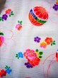 Photo3: J1111Z Used Japanese   White Kids / Cotton. Flower, ball pattern  (Grade B) (3)