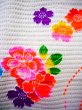 Photo7: J1111Z Used Japanese   White Kids / Cotton. Flower, ball pattern  (Grade B) (7)