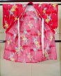 Photo2: J1126P Used Japanese Sweet  Red Kids / Cotton. Stream,   (Grade C) (2)