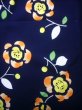 Photo4: Mint J1126V Used Japanese   Indigo Blue Kids / Cotton. Flower   (Grade A) (4)