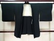 Photo1: J1209W Used Japanese   Black HAORI short jacket / Silk. Mountain,   (Grade A) (1)