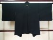 Photo2: J1209W Used Japanese   Black HAORI short jacket / Silk. Mountain,   (Grade A) (2)