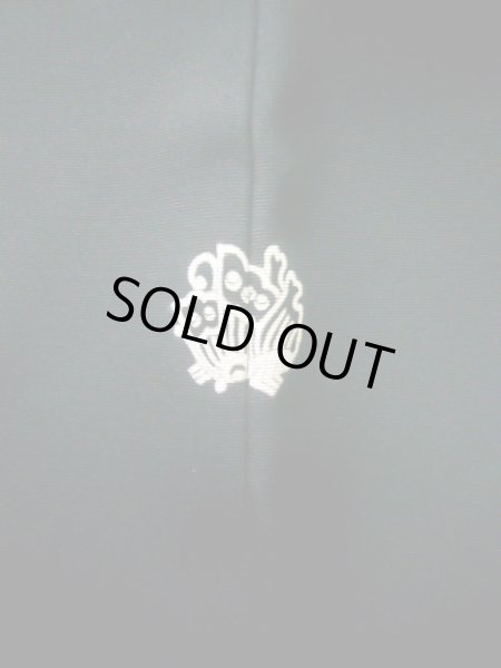 Photo3: Mint J1209W Vintage Japanese women   Black HAORI short jacket / Silk.    (Grade B) (3)