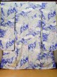 Photo2: Mint J1223A Used Japanese   Blue FURISODE long-sleeved / Silk. Flower,   (Grade A) (2)