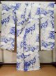 Photo4: Mint J1223A Used Japanese   Blue FURISODE long-sleeved / Silk. Flower,   (Grade A) (4)