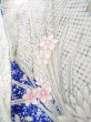 Photo17: Mint J1223A Used Japanese   Blue FURISODE long-sleeved / Silk. Flower,   (Grade A) (17)