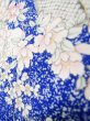 Photo19: Mint J1223A Used Japanese   Blue FURISODE long-sleeved / Silk. Flower,   (Grade A) (19)