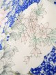 Photo20: Mint J1223A Used Japanese   Blue FURISODE long-sleeved / Silk. Flower,   (Grade A) (20)