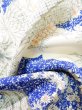 Photo21: Mint J1223A Used Japanese   Blue FURISODE long-sleeved / Silk. Flower,   (Grade A) (21)