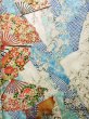 Photo6: Mint J1223B Used Japanese Pale Light Blue FURISODE long-sleeved / Silk. Flower,   (Grade A) (6)