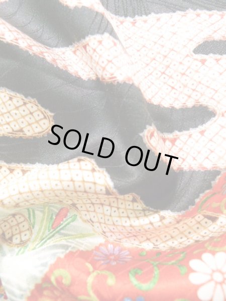 Photo19: Mint J1223D Used Japanese   Black FURISODE long-sleeved / Silk. UME plum bloom,   (Grade A) (19)