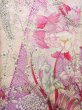 Photo5: J1223E Used Japanese Pale Light Pink FURISODE long-sleeved / Silk. Peony, lily pattern  (Grade B) (5)