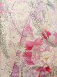 Photo7: J1223E Used Japanese Pale Light Pink FURISODE long-sleeved / Silk. Peony, lily pattern  (Grade B) (7)