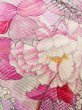 Photo9: J1223E Used Japanese Pale Light Pink FURISODE long-sleeved / Silk. Peony, lily pattern  (Grade B) (9)
