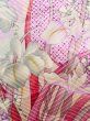 Photo10: J1223E Used Japanese Pale Light Pink FURISODE long-sleeved / Silk. Peony, lily pattern  (Grade B) (10)