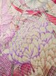 Photo12: J1223E Used Japanese Pale Light Pink FURISODE long-sleeved / Silk. Peony, lily pattern  (Grade B) (12)