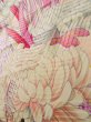 Photo13: J1223E Used Japanese Pale Light Pink FURISODE long-sleeved / Silk. Peony, lily pattern  (Grade B) (13)