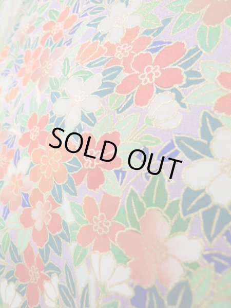 Photo13: J1223I Used Japanese Light  Wisteria FURISODE long-sleeved / Silk. Flower,   (Grade A) (13)