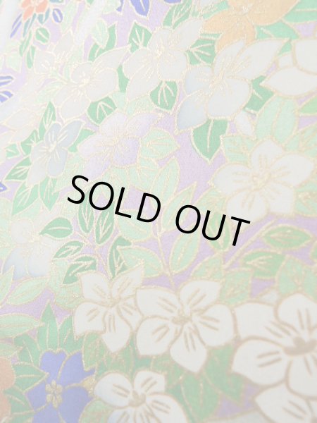 Photo15: J1223I Used Japanese Light  Wisteria FURISODE long-sleeved / Silk. Flower,   (Grade A) (15)