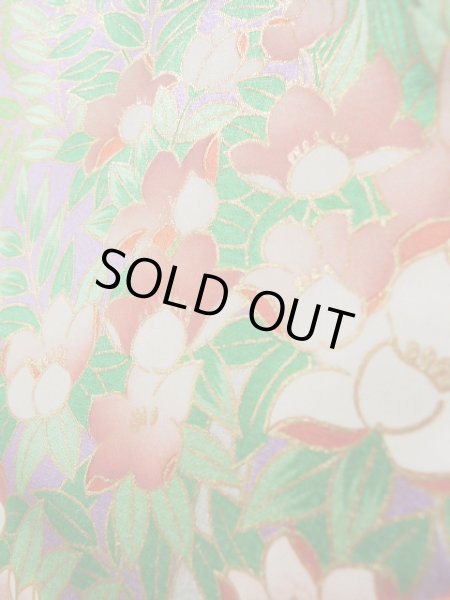 Photo17: J1223I Used Japanese Light  Wisteria FURISODE long-sleeved / Silk. Flower,   (Grade A) (17)