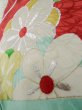 Photo14: J1223K Used Japanese Pale Light Pale Blue FURISODE long-sleeved / Silk. Peony, sleeve pattern  (Grade C) (14)