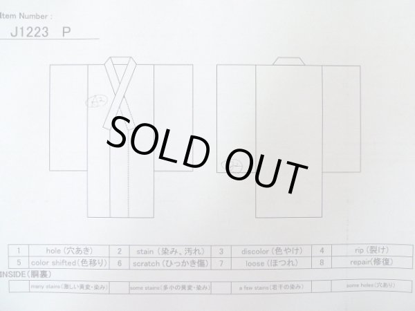 Photo18: J1223P Used Japanese   White FURISODE long-sleeved / Silk. Chrysanthemum, narcissus pattern  (Grade B) (18)