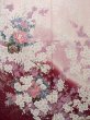 Photo5: Mint J1223R Used Japanese Pale Light Pink FURISODE long-sleeved / Silk. Flower, narcissus pattern, flower cart  (Grade A) (5)
