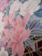 Photo13: Mint J1223R Used Japanese Pale Light Pink FURISODE long-sleeved / Silk. Flower, narcissus pattern, flower cart  (Grade A) (13)