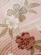 Photo8: J1225A Used Japanese Pale  Dark Red FURISODE long-sleeved / Silk. Chrysanthemum,   (Grade B) (8)