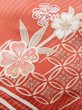 Photo11: J1225A Used Japanese Pale  Dark Red FURISODE long-sleeved / Silk. Chrysanthemum,   (Grade B) (11)