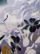 Photo9: J1225B Used Japanese   Black FURISODE long-sleeved / Silk. Leaf, rose pattern  (Grade B) (9)