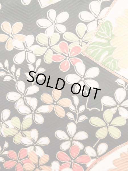 Photo8: J1225C Used Japanese Pale  Vermilion FURISODE long-sleeved / Silk. Flower,   (Grade A) (8)