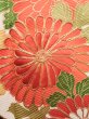 Photo10: J1225C Used Japanese Pale  Vermilion FURISODE long-sleeved / Silk. Flower,   (Grade A) (10)