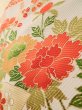 Photo12: J1225C Used Japanese Pale  Vermilion FURISODE long-sleeved / Silk. Flower,   (Grade A) (12)