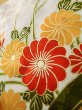 Photo14: J1225F Used Japanese Light  Cream FURISODE long-sleeved / Silk. Chrysanthemum,   (Grade A) (14)