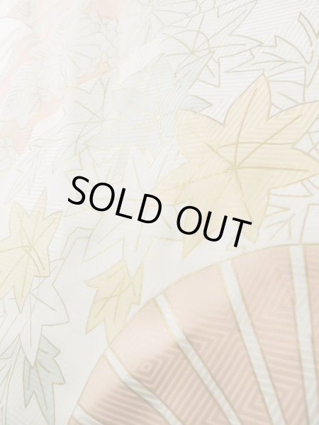 Photo11: J1225G Used Japanese Pale Light Pink FURISODE long-sleeved / Silk. Chrysanthemum,   (Grade A) (11)