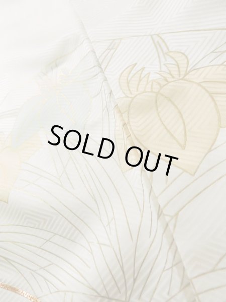 Photo12: J1225G Used Japanese Pale Light Pink FURISODE long-sleeved / Silk. Chrysanthemum,   (Grade A) (12)