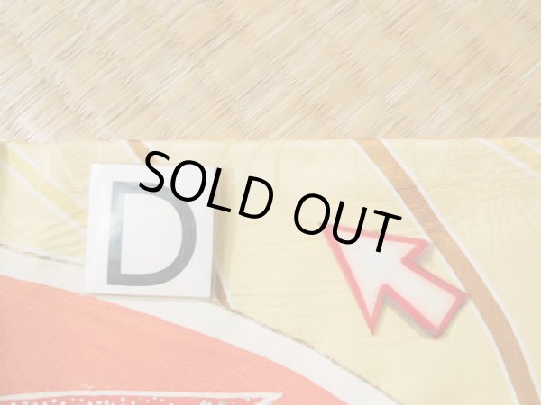 Photo21: J1225H Used Japanese Pale  Yellow FURISODE long-sleeved / Silk. Chrysanthemum,   (Grade B) (21)