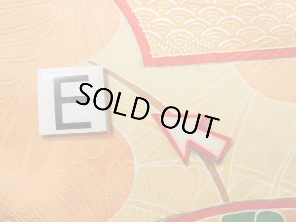 Photo22: J1225H Used Japanese Pale  Yellow FURISODE long-sleeved / Silk. Chrysanthemum,   (Grade B) (22)