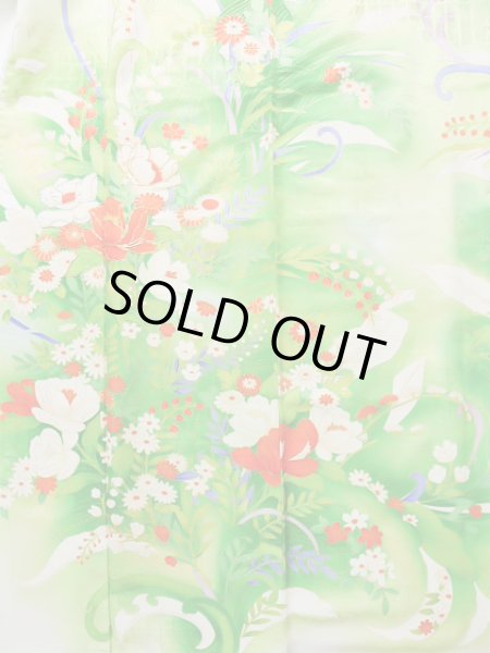 Photo5: J1225I Used Japanese   White FURISODE long-sleeved / Silk. Flower,   (Grade B) (5)