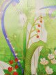 Photo9: J1225I Used Japanese   White FURISODE long-sleeved / Silk. Flower,   (Grade B) (9)