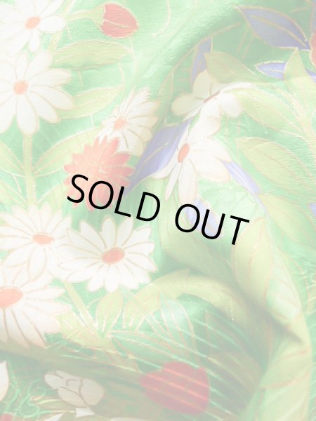 Photo15: J1225I Used Japanese   White FURISODE long-sleeved / Silk. Flower,   (Grade B) (15)