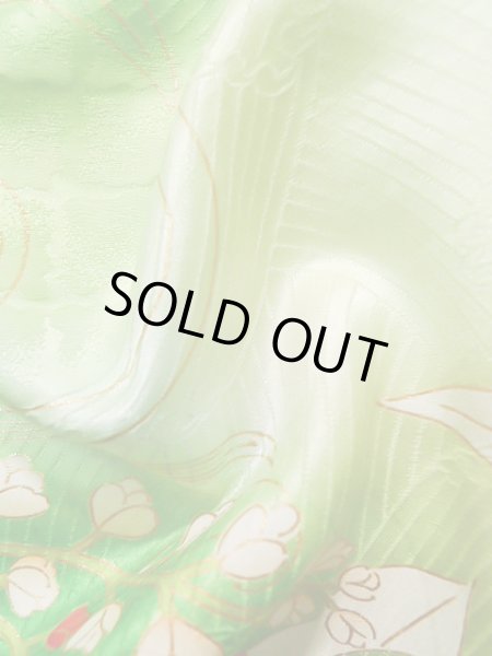 Photo16: J1225I Used Japanese   White FURISODE long-sleeved / Silk. Flower,   (Grade B) (16)