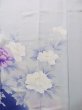 Photo6: J1225J Used Japanese Pale Light Pale Blue FURISODE long-sleeved / Silk. Peony,   (Grade B) (6)