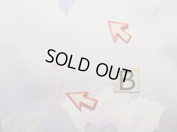 Photo17: J1225J Used Japanese Pale Light Pale Blue FURISODE long-sleeved / Silk. Peony,   (Grade B) (17)