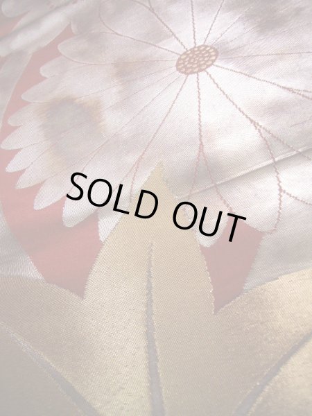 Photo6: JET0423G Used Japanese   Vermilion Cutting cloth    (Grade B) (6)