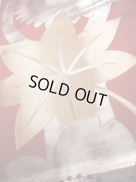 Photo7: JET0423G Used Japanese   Vermilion Cutting cloth    (Grade B) (7)